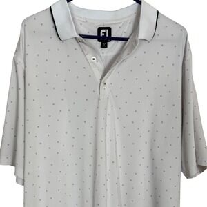 FootJoy Golf Polo Shirt Purple Triangle Print‎ Performance Athletic XL